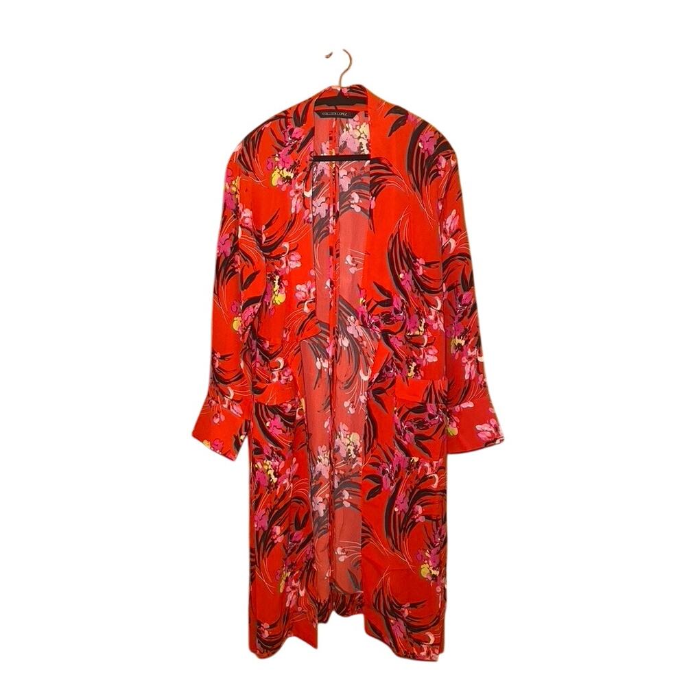 Colleen Lopez - Red Floral Duster Cardigan - New with Tags